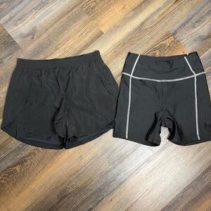 Years of Ours Biker Athletic Shorts & Terrain Shorts Bundle of 2 Black Women Med